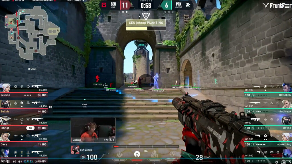 Capture d'écran de la grande carte finale Sentinels vs Paper Rex 3 Breeze d'AfreecaTV Valorant League 2023