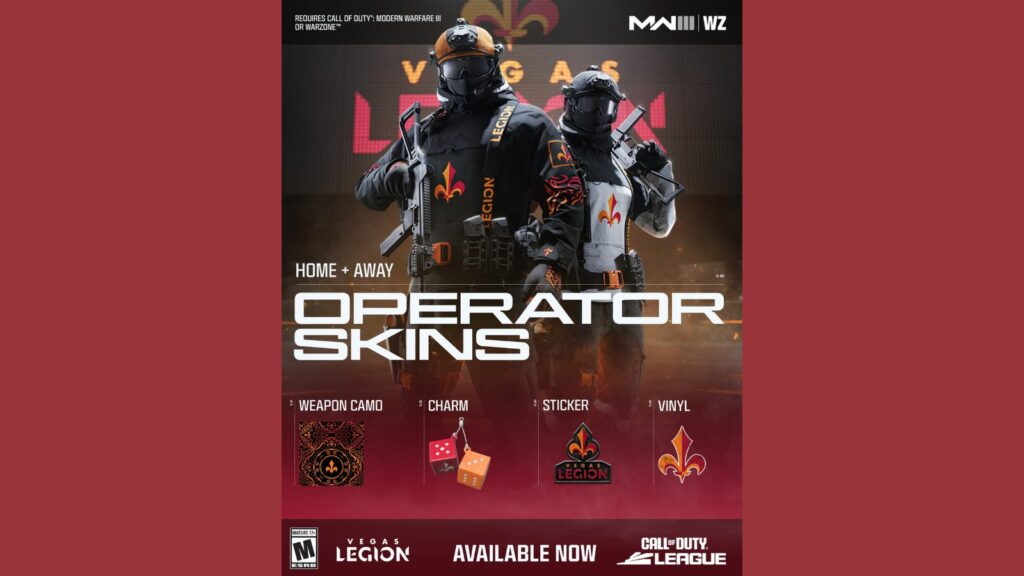 Tous les skins Call of Duty League pour chaque équipe de la saison 2024 Pack d'équipe CDL 2024 de la Légion de Las Vegas