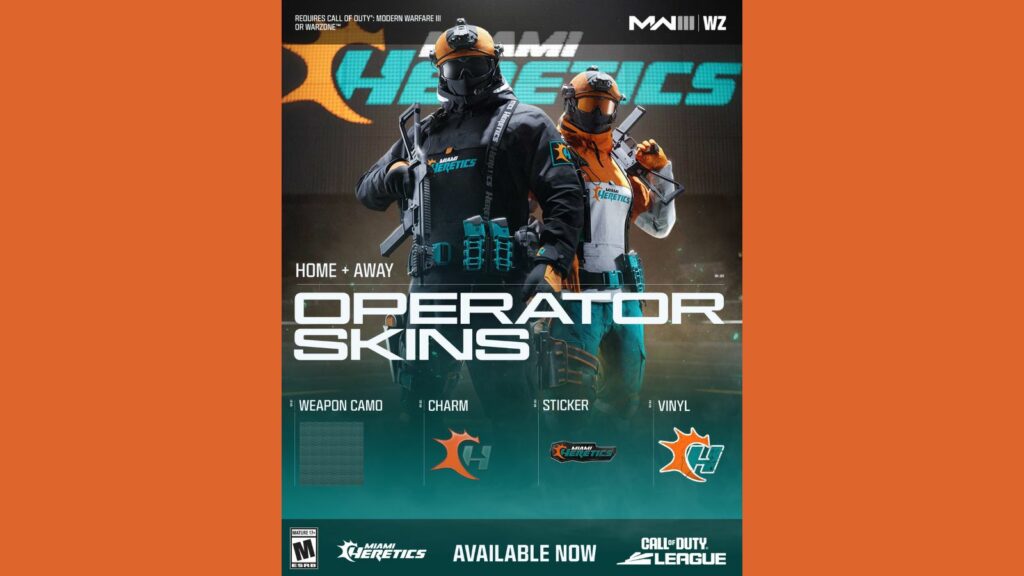 Tous les skins Call of Duty League pour chaque équipe de la saison 2024 Pack équipe Miami Heretics CDL 2024