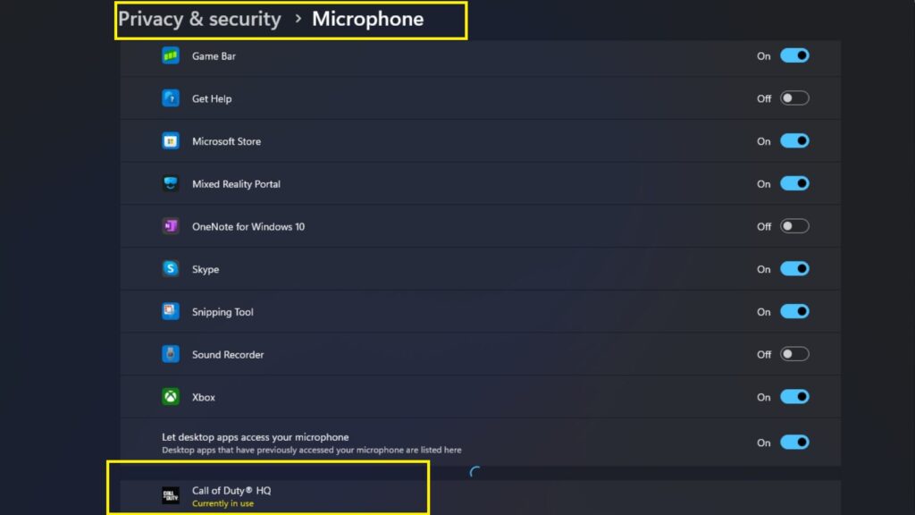 Erreur d'accès au micro du service vocal MW3 indisponible
