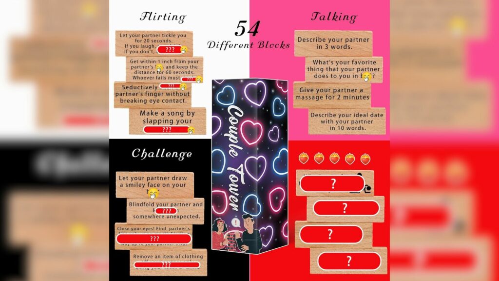 Des jeux de Saint-Valentin pour adultes qui enflamment l'amour et le rire Couples Jenga pour la Saint-Valentin d'Amazon