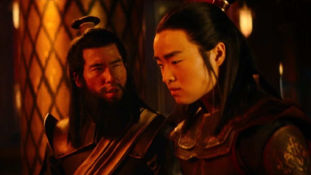 Zuko et le général Li au conseil de guerre