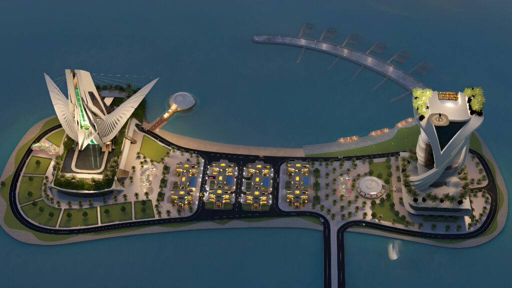 Vue de dessus de l'île Esports