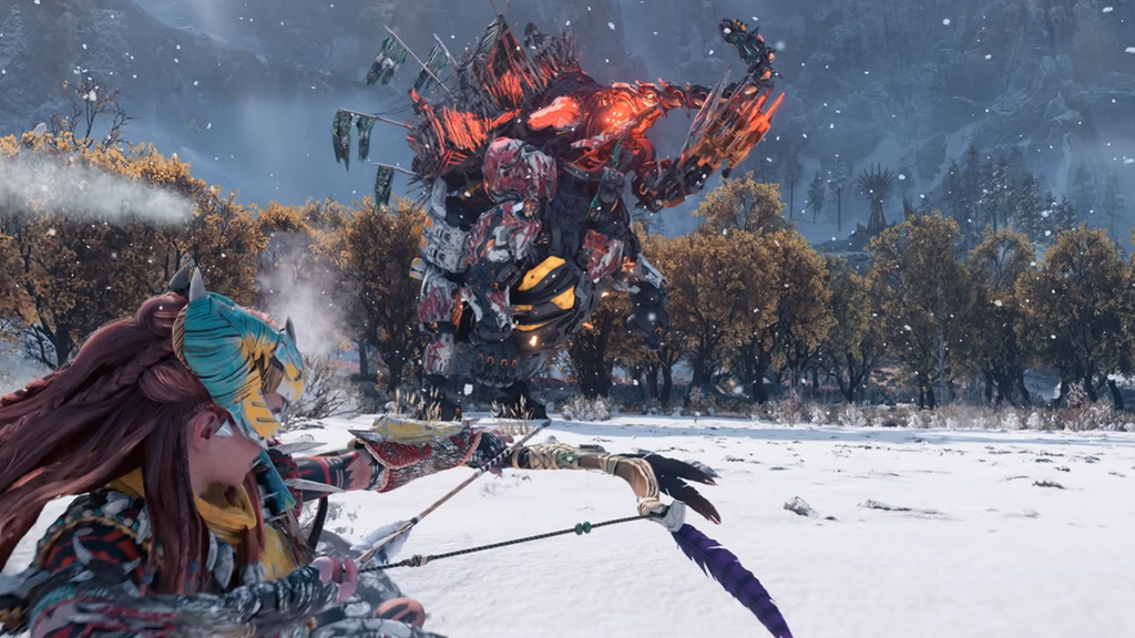 Horizon Forbidden West Complete Edition Aloy combattant un Tremortusk