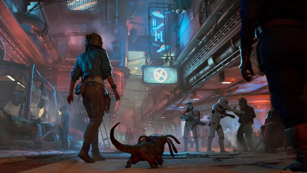 Comment choisir quelle édition Star Wars Outlaws vous convient le mieux Affiche Kay Vess, personnage des Outlaws de Star Wars, avec Nix