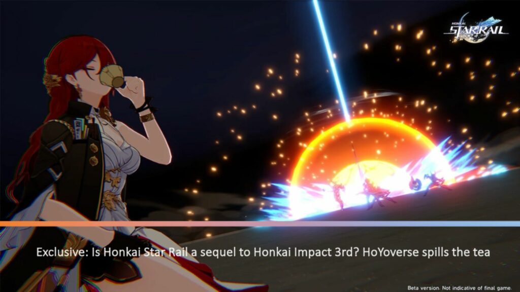 La capacité en jeu de Himeko pour un article vedette de ONE Esports intitulé "Exclusif : Honkai Star Rail est-il une suite de Honkai Impact 3rd ? HoYoverse renverse le thé"