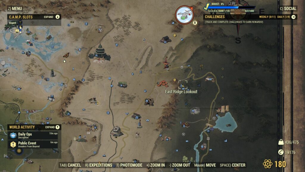 Les meilleurs emplacements de camp dans Fallout 76 : installez-vous dans les meilleurs endroits ! Meilleurs emplacements de camping au belvédère de Fallout 76 East Ridge