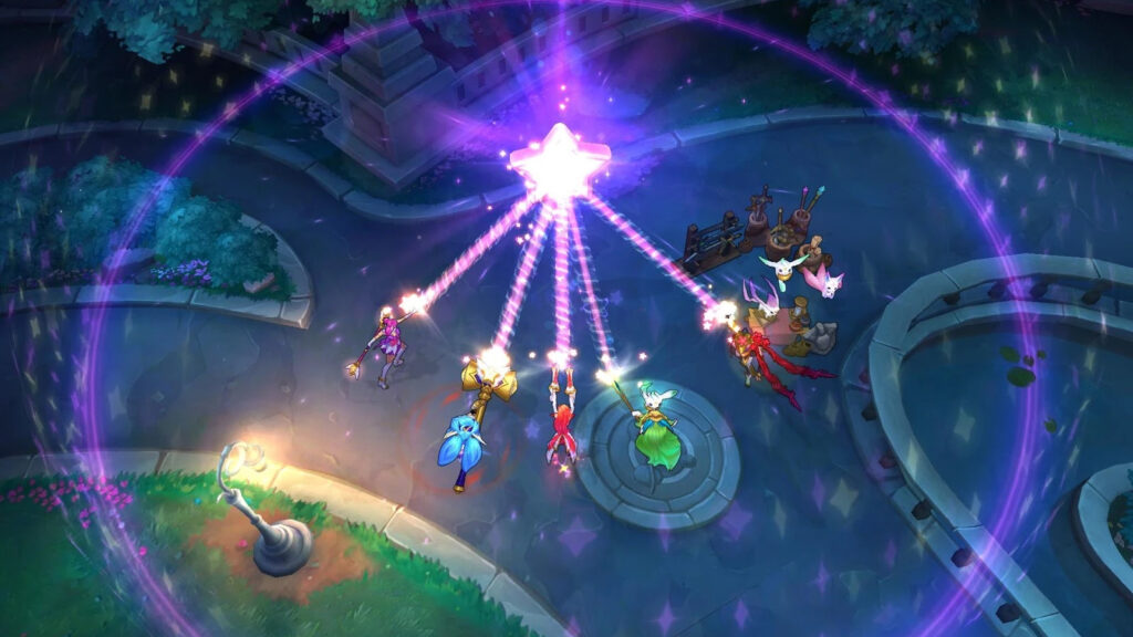 Liste complète des modes de jeu PvE dans League of Legends - passés et à venir Mode de jeu LoL PvE Invasion avec les skins Star Guardian Lux, Miss Fortune, Jinx, Lulu et Poppy