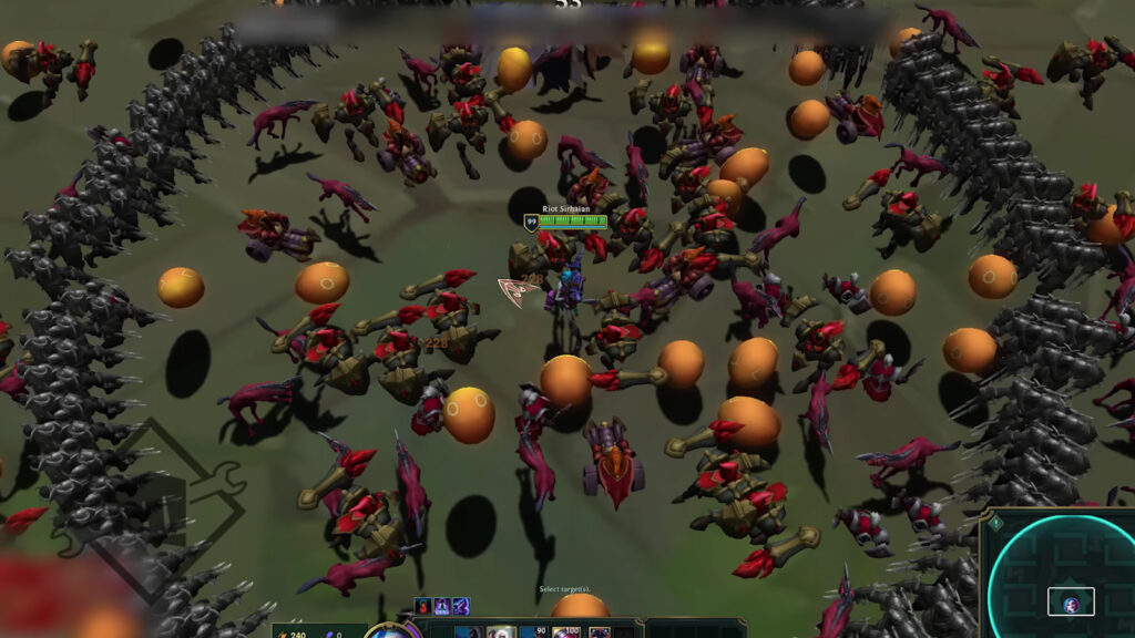 Liste complète des modes de jeu PvE dans League of Legends - passés et à venir Mode de jeu Bullet Heaven de League of Legends avec Jinx entouré de hordes d'ennemis