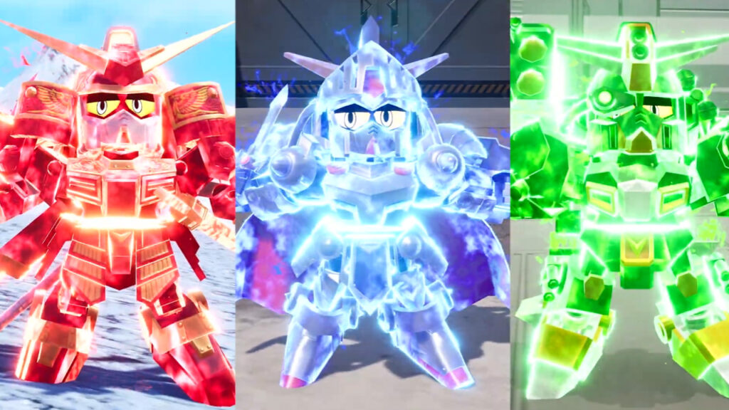 Précommande de Gundam Breaker 4 : Ne manquez pas tous ces déblocages gratuits Bande-annonce de Gundam Breaker 4 affichant 3 SD Gundams en rouge, bleu et vert