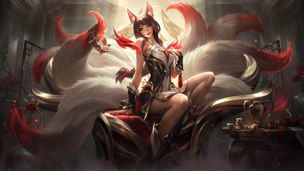 Risen Legend Ahri splash art dans League of Legends