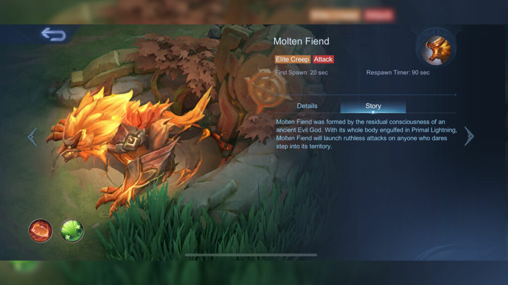 Orange ou violet ? Comment savoir avec quel buff de jungle commencer dans Mobile Legends Légendes mobiles : Bang Bang fluage d'élite Molten Fiend Orange Buff