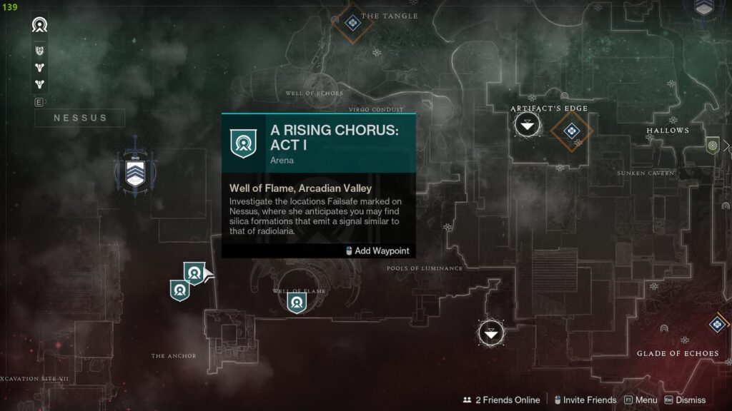 Procédure pas à pas de la quête Destiny 2 Specimen ID NES001 Destiny 2 A Rising Chorus Acte 1