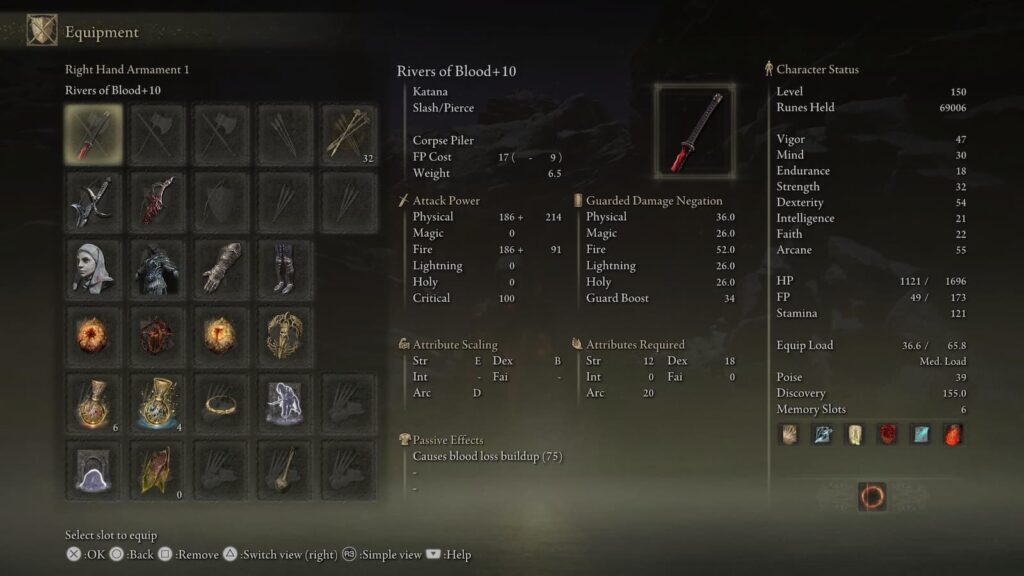 Elden Ring, meilleur build et niveau de personnage pour le DLC Shadow of the Erdtree Elden Ring, Rivières de Sang