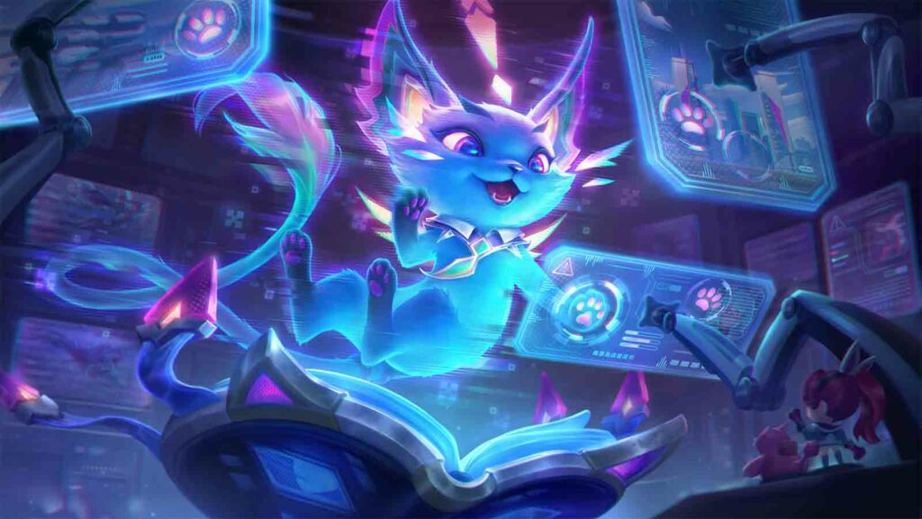 Tous les skins Anima Squad en mode de jeu PvE que vous pouvez également utiliser sur Summoner's Rift Splashart officiel de Cyber Cat Yuumi