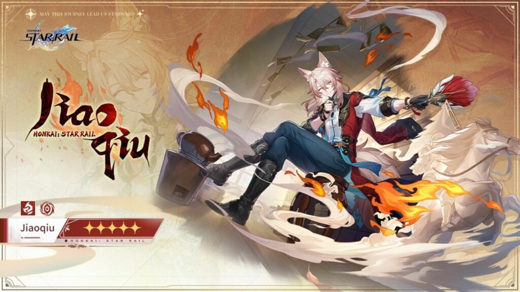 Tous les personnages de Xianzhou Wardance : de Zhuming à Yaoqing Splash art officiel du personnage Jiaoqiu de Honkai Star Rail
