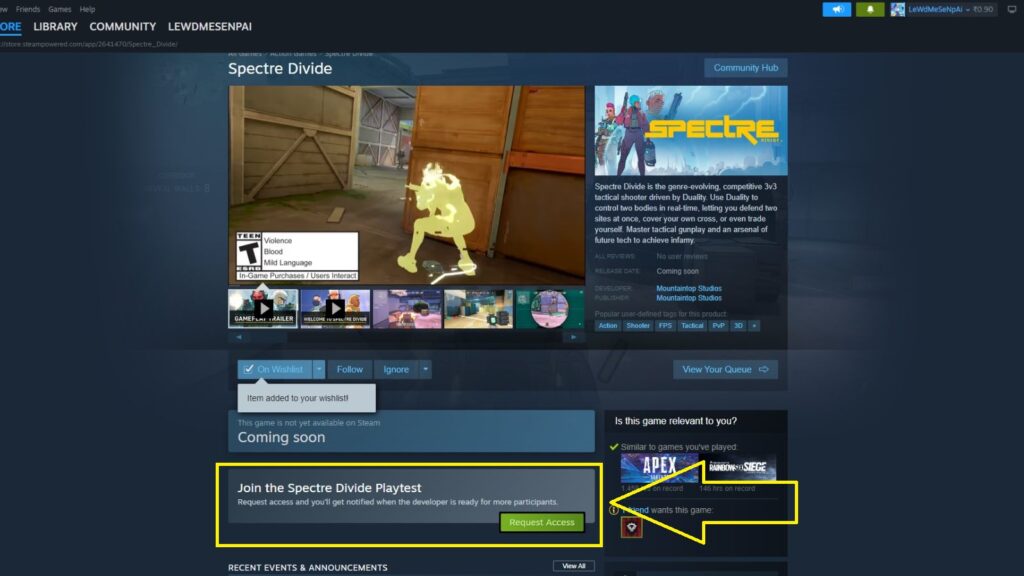 Comment accéder à la version bêta de Spectre Divide – Codes Spectre Divide Page Steam de Spectre Divide