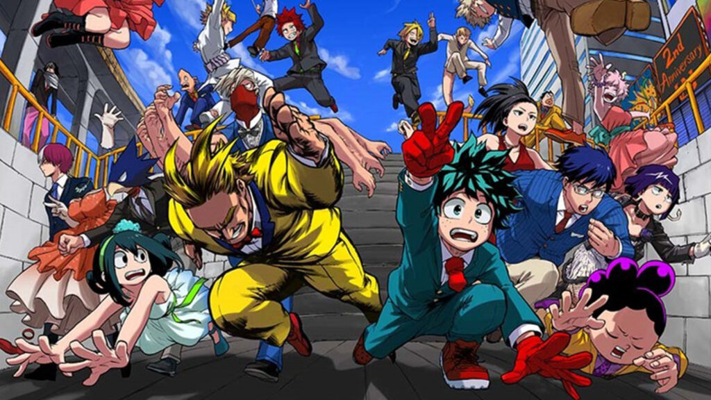 All-Might et les étudiants de la classe 1A de My Hero Academia