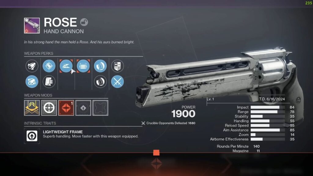 Canon à main Destiny 2 Rose