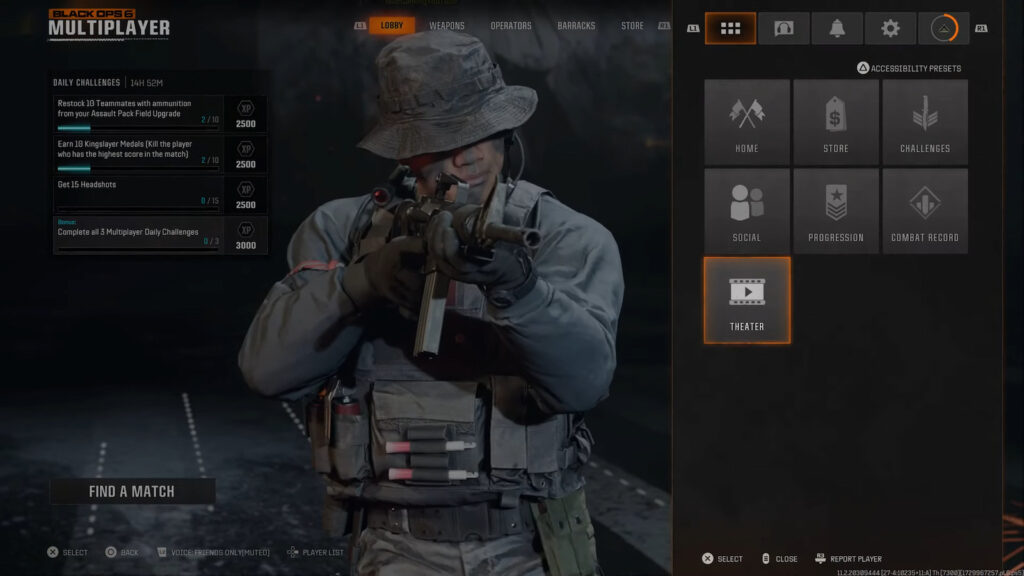 Comment utiliser le mode Théâtre dans Black Ops 6 – guide étape par étape Montrant comment utiliser l'option Mode Théâtre dans le menu Paramètres de Black Ops 6