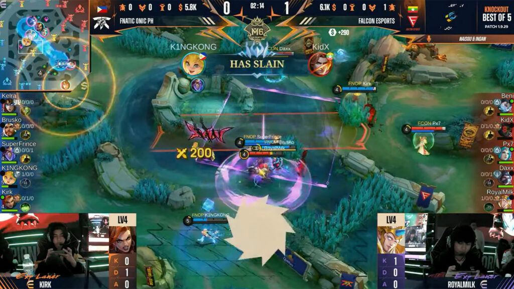 Match 5 du championnat du monde M6 entre Fnatic ONIC PH et Flacon Esports avec RoyalMilk utilisant Hylos avec Revitalize contre Kirk's Hilda avec Revitalize