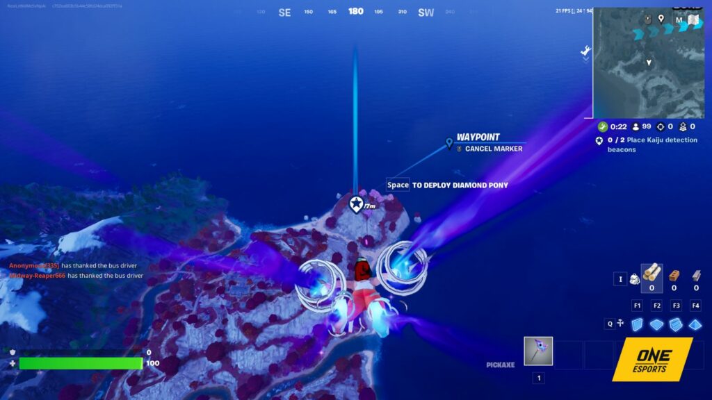 Où placer les balises de détection Kaiju dans Fortnite Atterrissage de la balise de détection Fortnite Kaiju