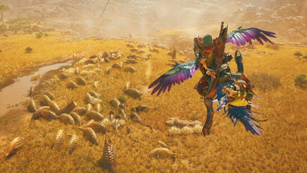 Date de sortie, heure, plates-formes, récompenses et nouveau contenu de la version bêta ouverte 2 de Monster Hunter Wilds Illustration clé de Monster Hunter Wilds volante