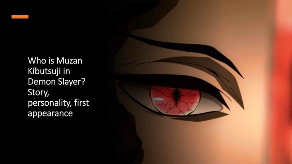 Gros plan de l'œil droit rouge de Muzan Kibutsuji dans un esports en vedette Image pour l'article "Qui est Muzan Kibibtsuji dans Demon Slayer? Histoire, personnalité, première apparence"