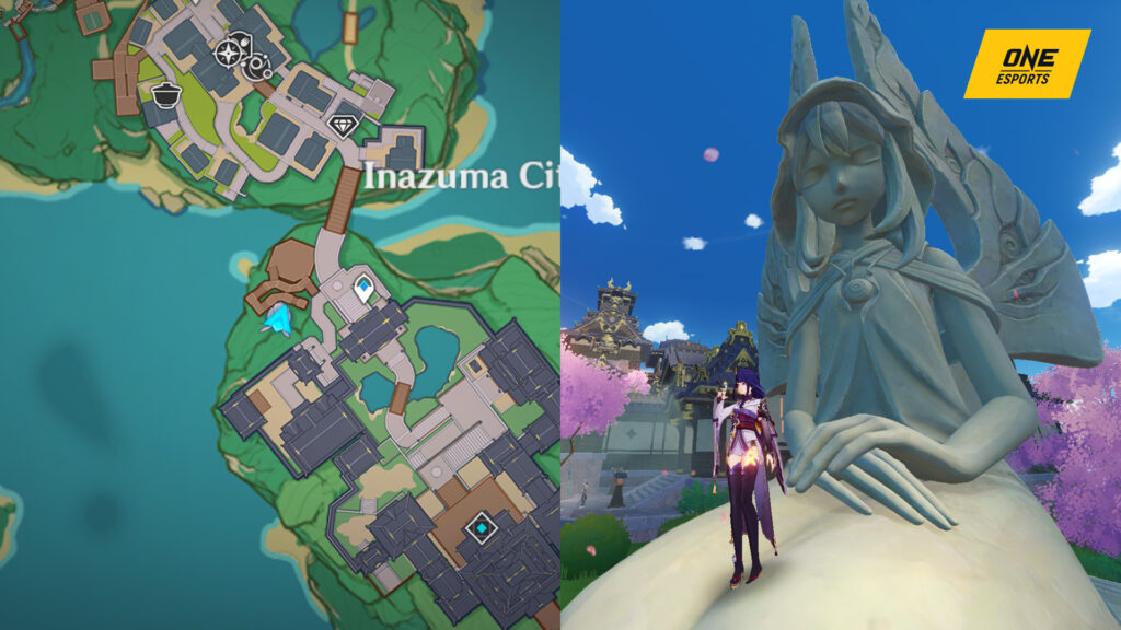 Raiden Shogun souhaite des spots avec la statue d'Inazuma du Dieu omniprésent dans Genshin Impact