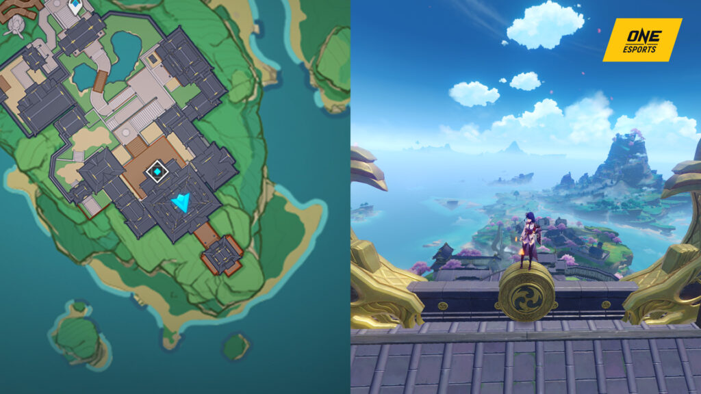 Raiden Shogun souhaite des spots avec Tenshukaku d'Inazuma à Genshin Impact