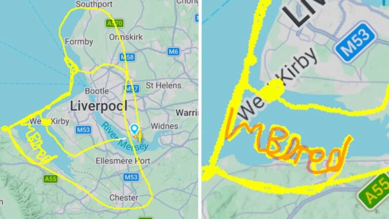 Un pilote vraisemblablement ennuyé utilise un avion pour écrire « Je m&rsquo;ennuie » au-dessus de l&rsquo;Angleterre