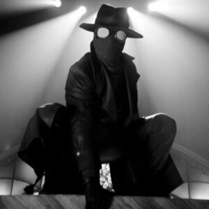 Ce sont les rideaux de la saison deux de Spider-Noir, voyez, le grand journal enroulé